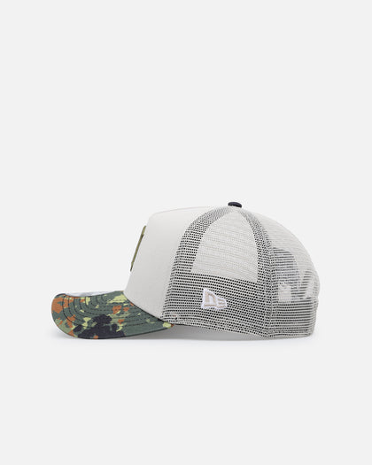 New Era Detroit Tigers "Camo Visor" 9FORTY A-Frame Trucker Snapback Stone/Olive