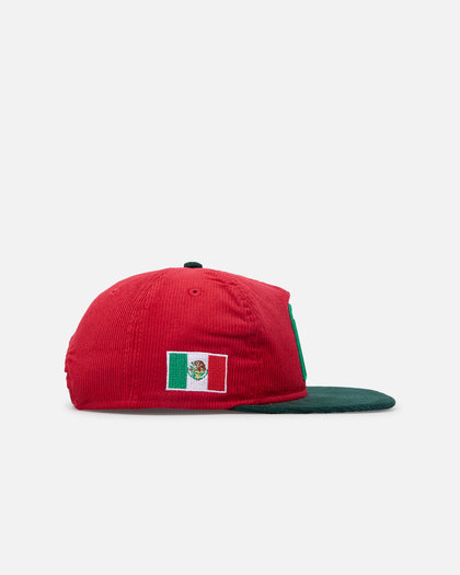 New Era Mexico National Baseball Team 'Mexican Cord Golfer' Corduroy Golfer Snapback Red/Green