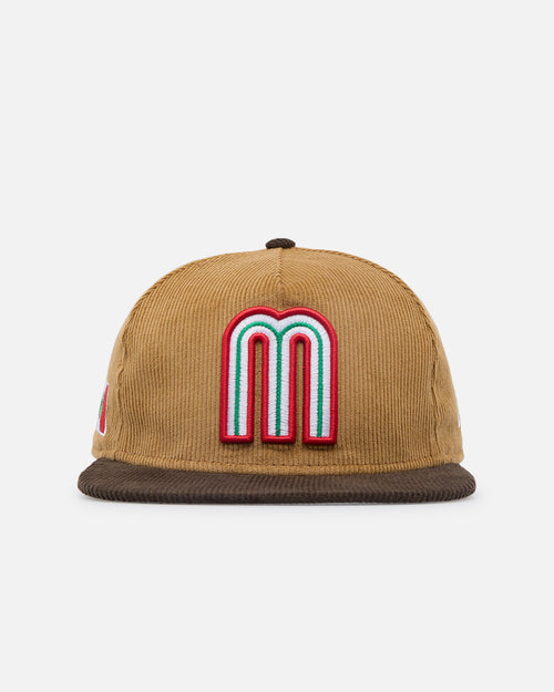 New Era Mexico National Baseball Team 'Mexican Cord Golfer' Corduroy Golfer Snapback Wheat