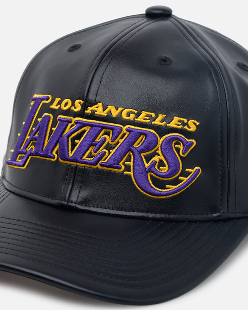 Mitchell & Ness Los Angeles Lakers Workmark Leather Deadstock Snapback Black