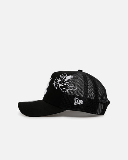New Era Atlanta Braves 'Cherub Trucker' 9FORTY A-Frame Trucker Snapback Black/White