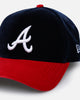 New Era Atlanta Braves 'Velvet Official Team Color' 9FORTY A-Frame Snapback Navy/Red