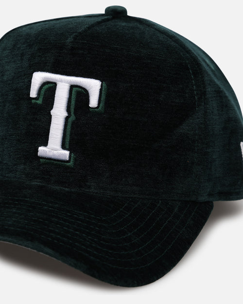 New Era Texas Rangers 'Plush Chenille' 9FORTY A-Frame Snapback Dark Green