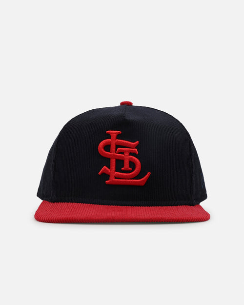 New Era St. Louis Cardinals 'Throwback Cord Golfers' Corduroy Golfer Snapback Navy/Red
