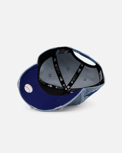 New Era Atlanta Braves 'Distressed Denim' 9FORTY A-Frame Snapback Light Wash Denim