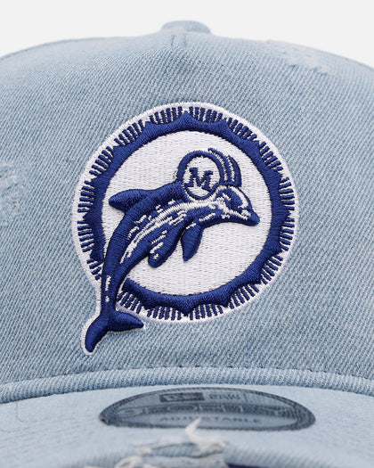 New Era Miami Dolphins 'Distressed Denim' 9FORTY A-Frame Snapback Light Wash Denim