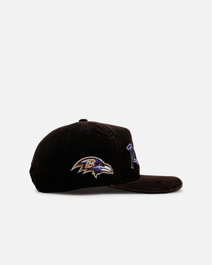 New Era Baltimore Ravens 'Washed Black NFL Golfer' Corduroy Golfer Snapback Washed Black