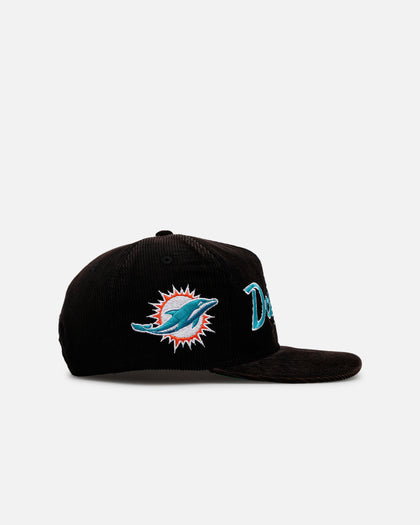 New Era Miami Dolphins 'Washed Black NFL Golfer' Corduroy Golfer Snapback Washed Black