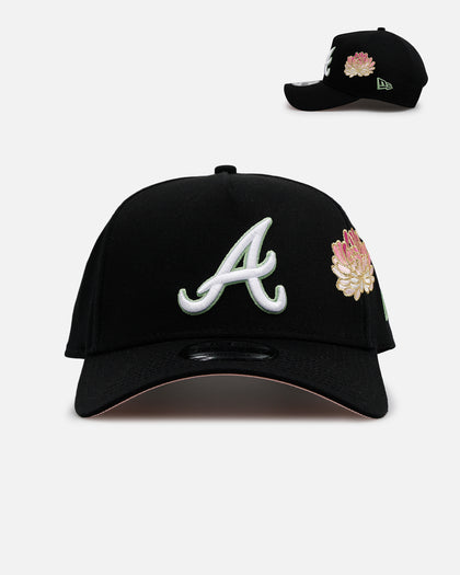 New Era Atlanta Braves 'Satin Flower' 9FORTY A-Frame Snapback Black/Pink