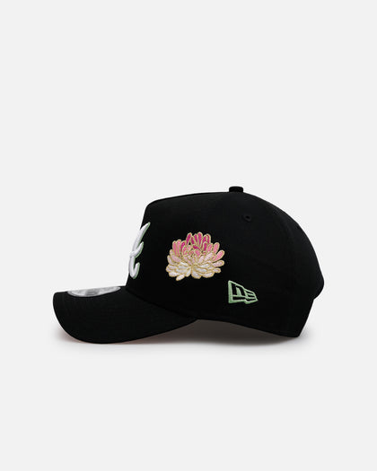 New Era Atlanta Braves 'Satin Flower' 9FORTY A-Frame Snapback Black/Pink