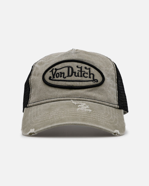 Von Dutch Washed Unstructured Trucker Snapback Washed Khaki