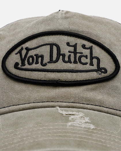 Von Dutch Washed Unstructured Trucker Snapback Washed Khaki