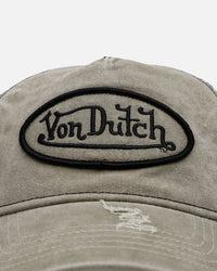 Von Dutch Washed Unstructured Trucker Snapback Washed Olive