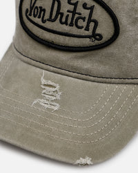 Von Dutch Washed Unstructured Trucker Snapback Washed Olive