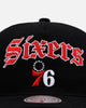 Mitchell & Ness Philadelphia 76ers 'Old English' Caddy Fit Snapback Black