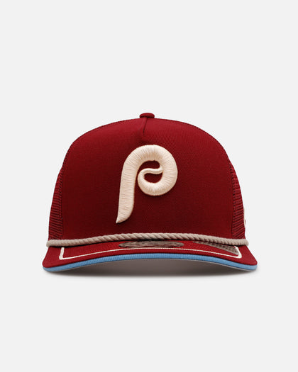 New Era Philadelphia Phillies 'Spring Injection' 9FIFTY A-Frame Trucker Snapback Burgundy