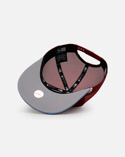 New Era Philadelphia Phillies 'Spring Injection' 9FIFTY A-Frame Trucker Snapback Burgundy