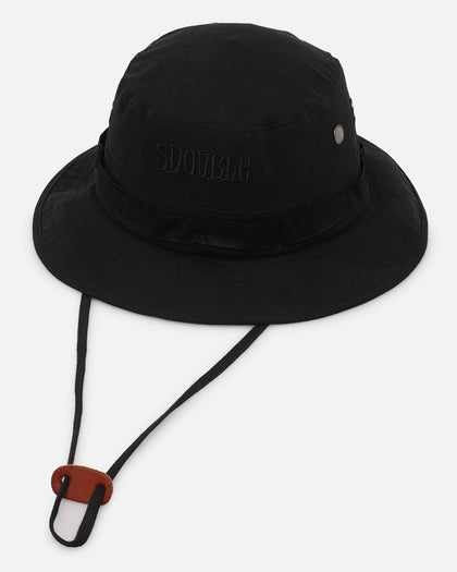 S Double Mid-Block Boonie Bucket Hat Black