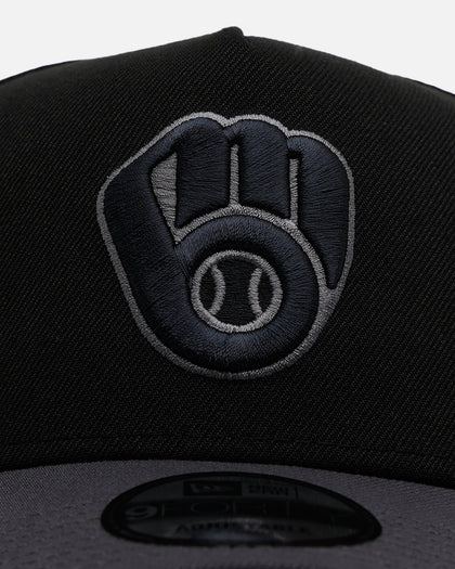 New Era Milwaukee Brewers 'Stealth' 9FORTY A-Frame Snapback Black/Charcoal