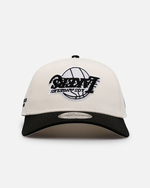 New Era Los Angeles Lakers 'Chrome Black Upside Down Logo' 9FORTY A-Frame Snapback Chrome/Black