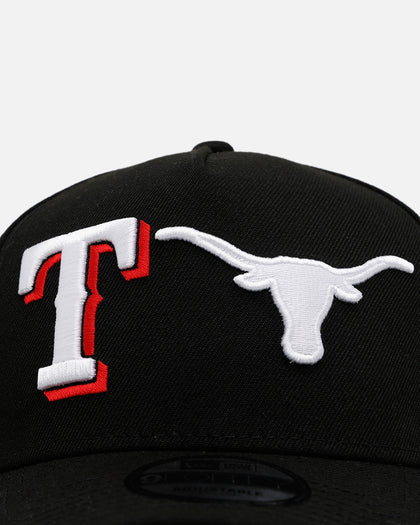 New Era Texas Rangers 'MLB & NCAA Dual Logo' 9FORTY A-Frame Snapback Black