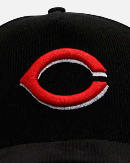 New Era Cincinnati Reds 'Black Cord' 9FORTY A-Frame Corduroy Snapback Black