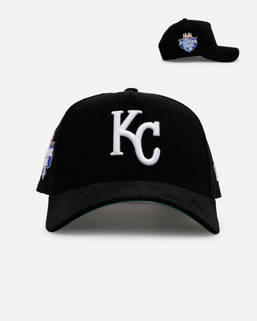 New Era Kansas City Royals 'Black Cord' 9FORTY A-Frame Corduroy Snapback Black