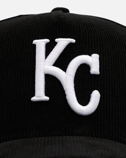 New Era Kansas City Royals 'Black Cord' 9FORTY A-Frame Corduroy Snapback Black