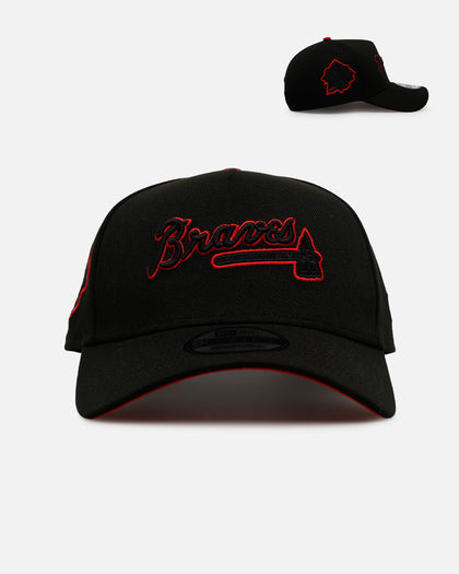 New Era Atlanta Braves 'Outline' 9FORTY A-Frame Snapback Black