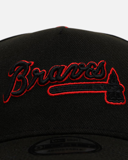 New Era Atlanta Braves 'Outline' 9FORTY A-Frame Snapback Black