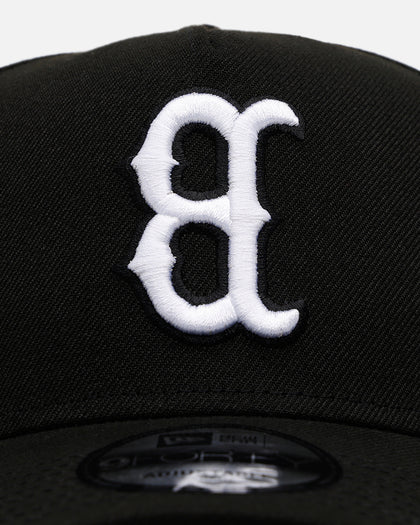 New Era Boston Red Sox 'Black White Upside Down Logo' 9FORTY A-Frame Snapback Black/White
