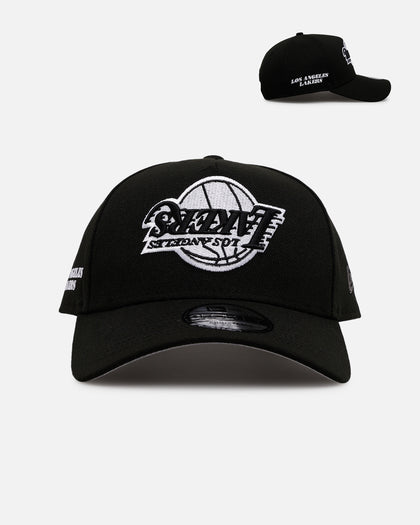 New Era Los Angeles Lakers 'Black White Upside Down Logo' 9FORTY A-Frame Snapback Black/White