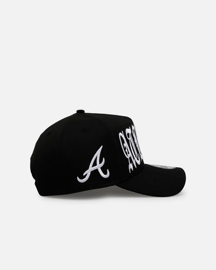 New Era Atlanta Braves 'Oversized Gothic Script Crown' 9FORTY A-Frame Snapback Black/White