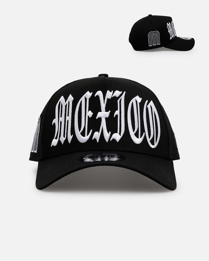 New Era Mexico National Baseball Team 'Oversized Gothic Script Crown' 9FORTY A-Frame Snapback Black/White