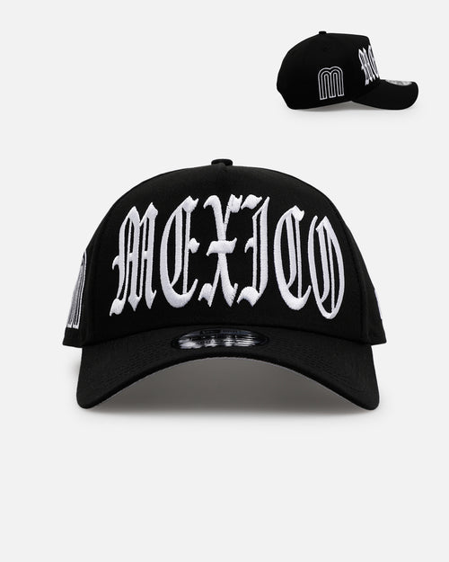 New Era Mexico National Baseball Team 'Oversized Gothic Script Crown' 9FORTY A-Frame Snapback Black/White