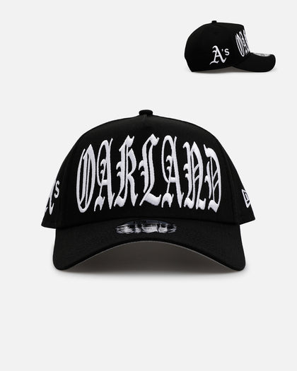 New Era Oakland Athletics 'Oversized Gothic Script Crown' 9FORTY A-Frame Snapback Black/White