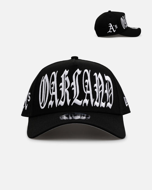 New Era Oakland Athletics 'Oversized Gothic Script Crown' 9FORTY A-Frame Snapback Black/White