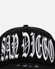 New Era San Diego Padres 'Oversized Gothic Script Crown' 9FORTY A-Frame Snapback Black/White