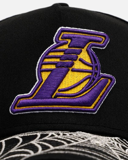 New Era Los Angeles Lakers 'Spider Web Visor' 9FORTY A-Frame Snapback Black