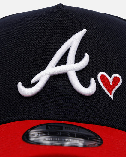 New Era Atlanta Braves 'Team Color Hearts' 9FORTY A-Frame Snapback Navy/Red