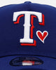 New Era Texas Rangers 'Team Color Hearts' 9FORTY A-Frame Snapback Blue
