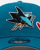 New Era San Jose Sharks 'Team Color Hearts' 9FORTY A-Frame Snapback Official Team Color