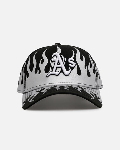 New Era Oakland Athletics 'Metallic Flames' 9FORTY A-Frame Snapback Black/Silver