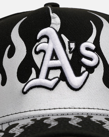 New Era Oakland Athletics 'Metallic Flames' 9FORTY A-Frame Snapback Black/Silver