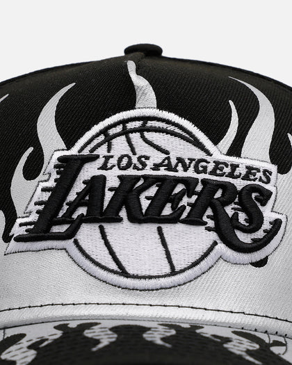 New Era Los Angeles Lakers 'Metallic Flames' 9FORTY A-Frame Snapback Black/Silver