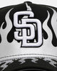 New Era San Diego Padres 'Metallic Flames' 9FORTY A-Frame Snapback Black/Silver
