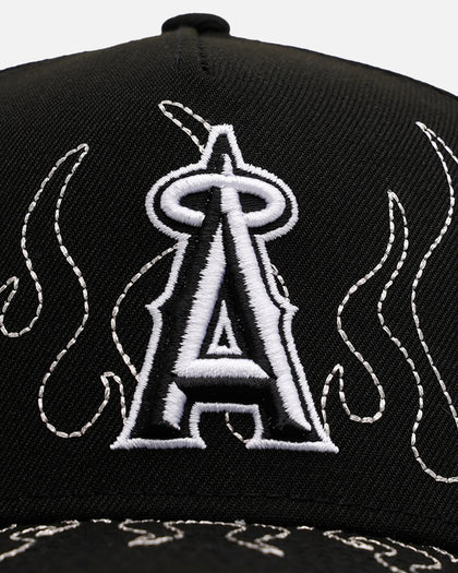 New Era Anaheim Angels 'Outline Flames' 9FORTY A-Frame Snapback Black