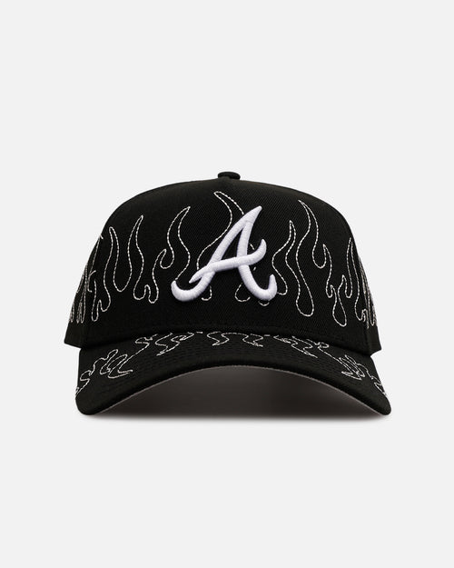 New Era Atlanta Braves 'Outline Flames' 9FORTY A-Frame Snapback Black