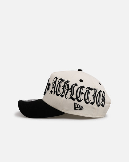New Era Oakland Athletics 'Gothic Script Two Tone' 9FORTY A-Frame Snapback Chrome/Black
