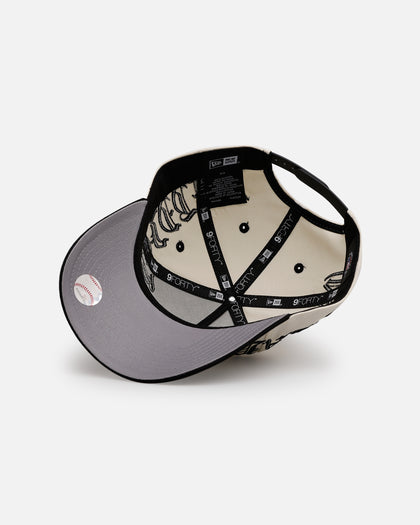 New Era Oakland Athletics 'Gothic Script Two Tone' 9FORTY A-Frame Snapback Chrome/Black
